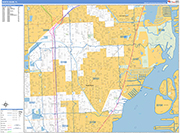 North Miami  Wall Map Basic Style